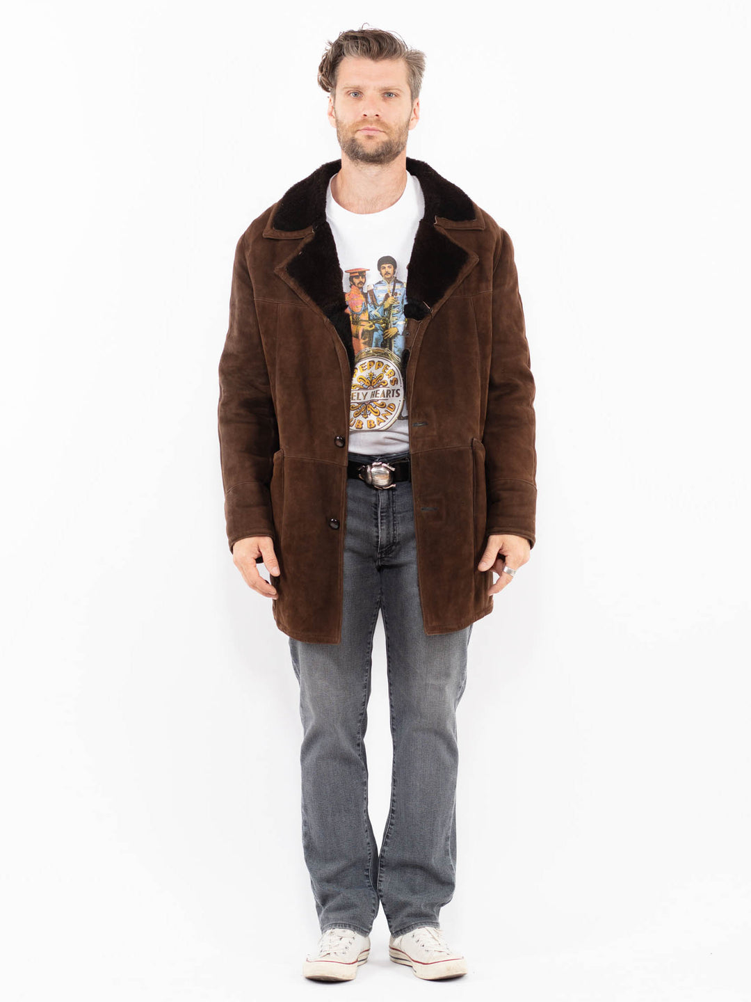 Vintage 70's Men Sheepskin in BrownZ1930