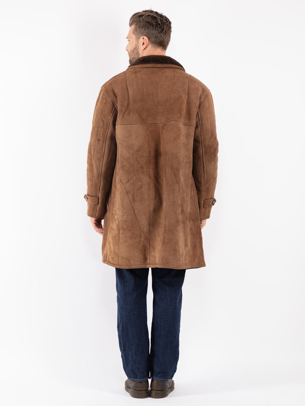 Vintage 70's Men Sheepskin Coat in Brown