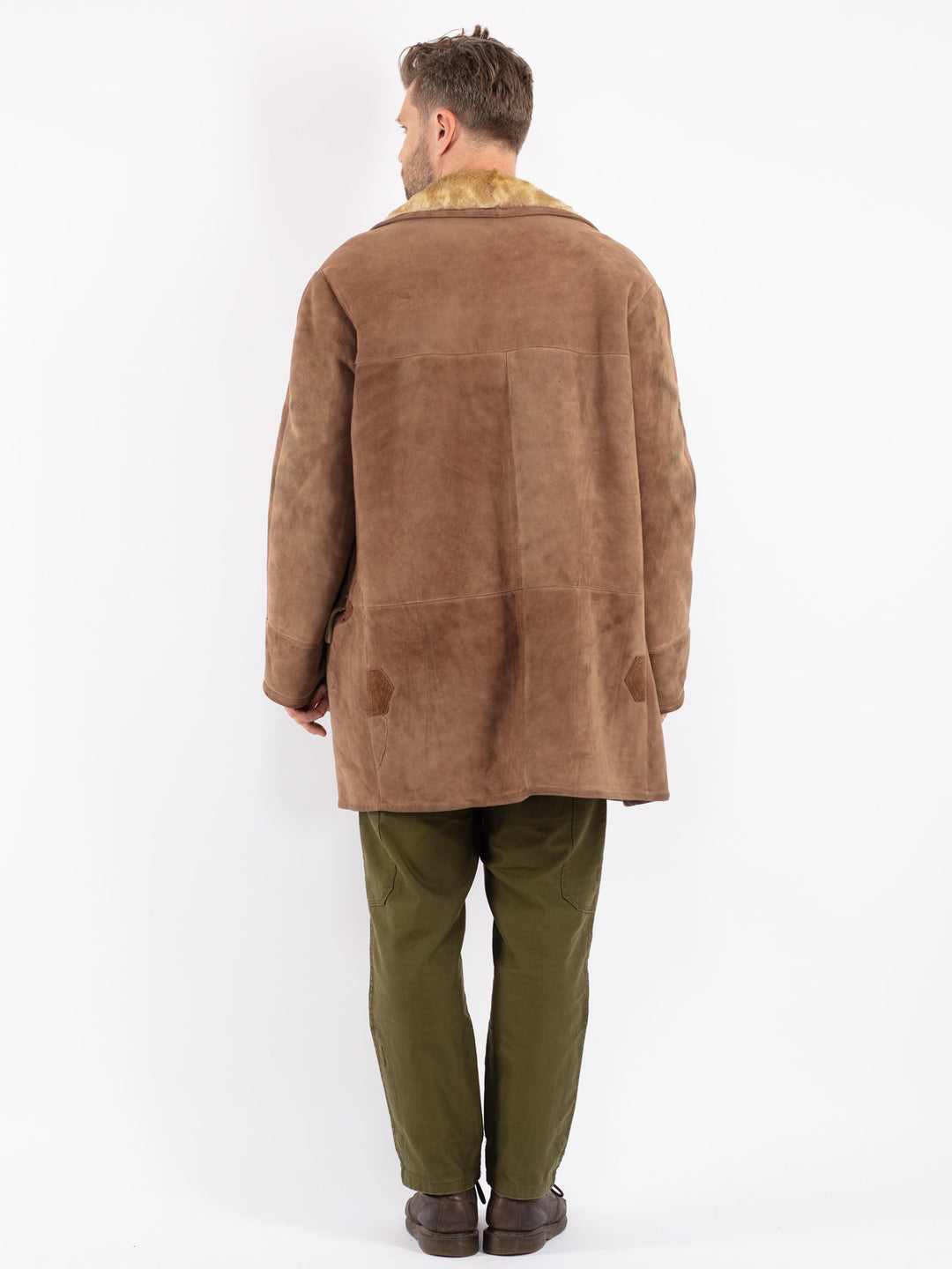 Vintage 70's Men Sheepskin Coat in Brown
