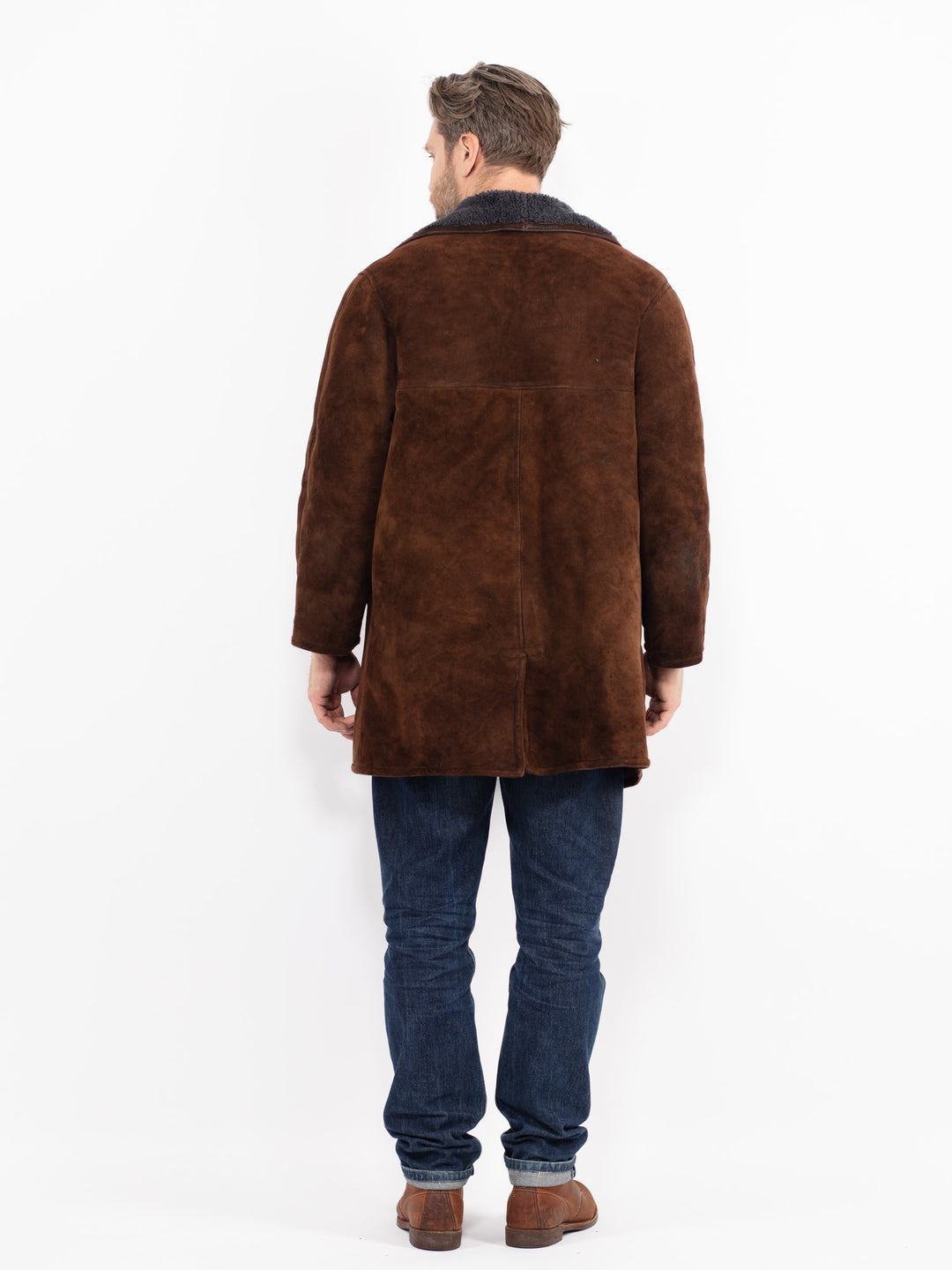 Vintage 70's Men Sheepskin Coat in BrownZ2663
