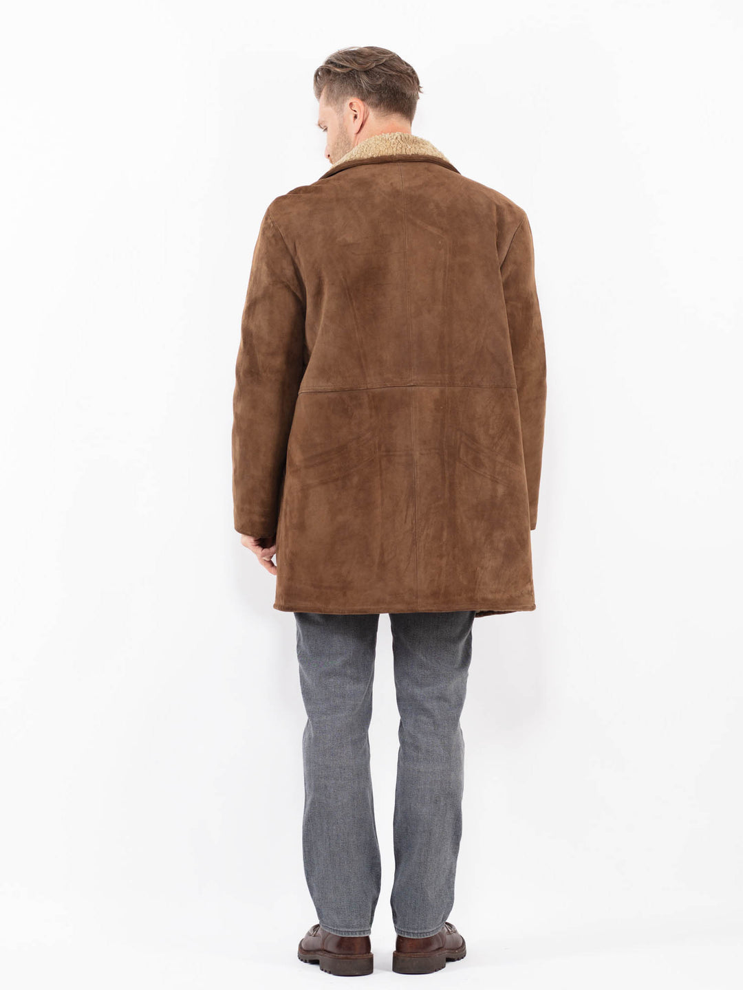 Vintage 70's Men Sheepskin Coat in BrownZ2056