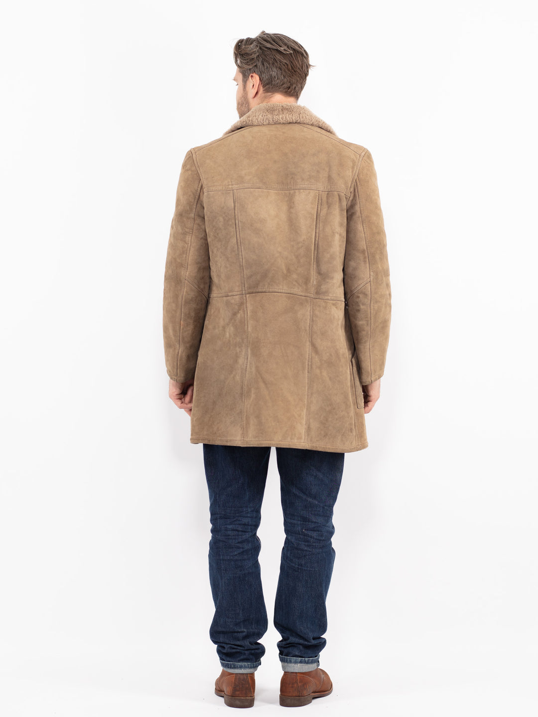 Vintage 70's Men Sheepskin Coat in BeigeZ2664
