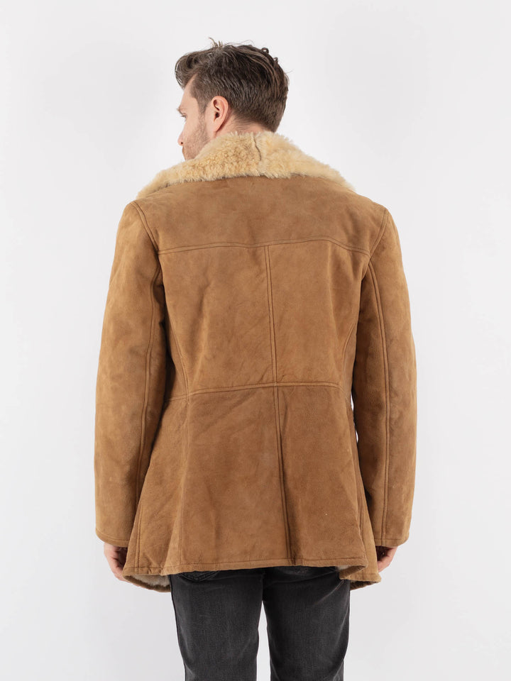 Vintage 70's Men Sheepskin Coat in BeigeZ783