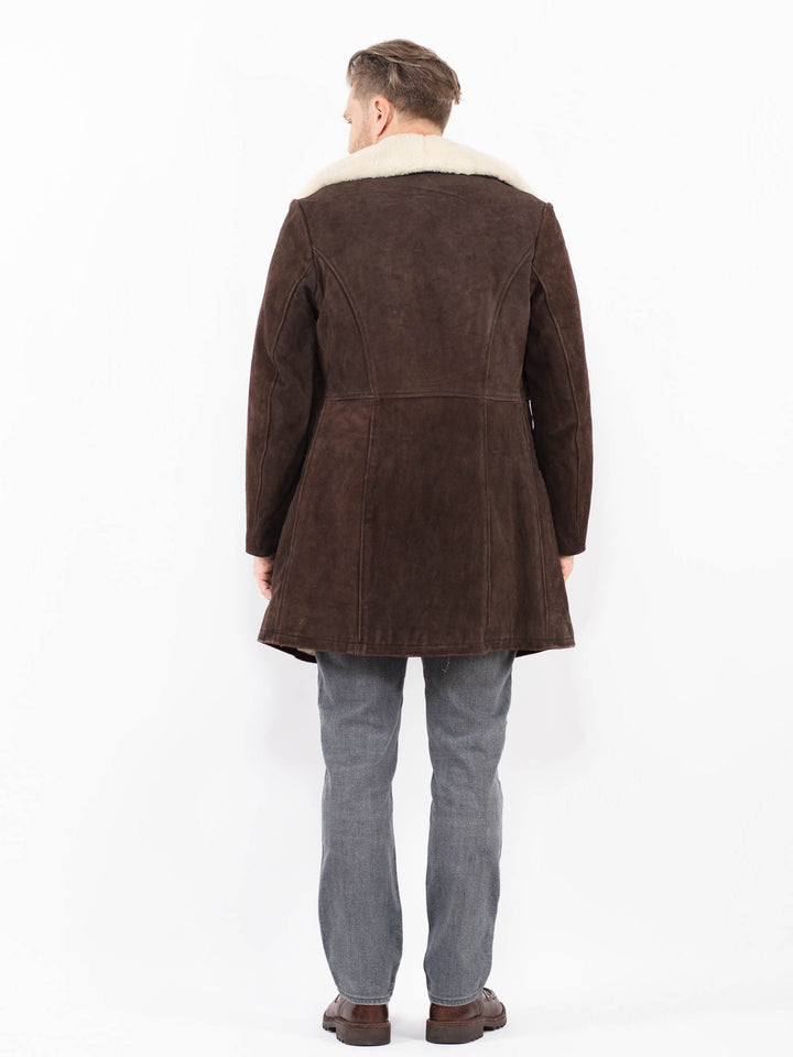 Vintage 70's Men Sheepskin Coat in BrownZ2058