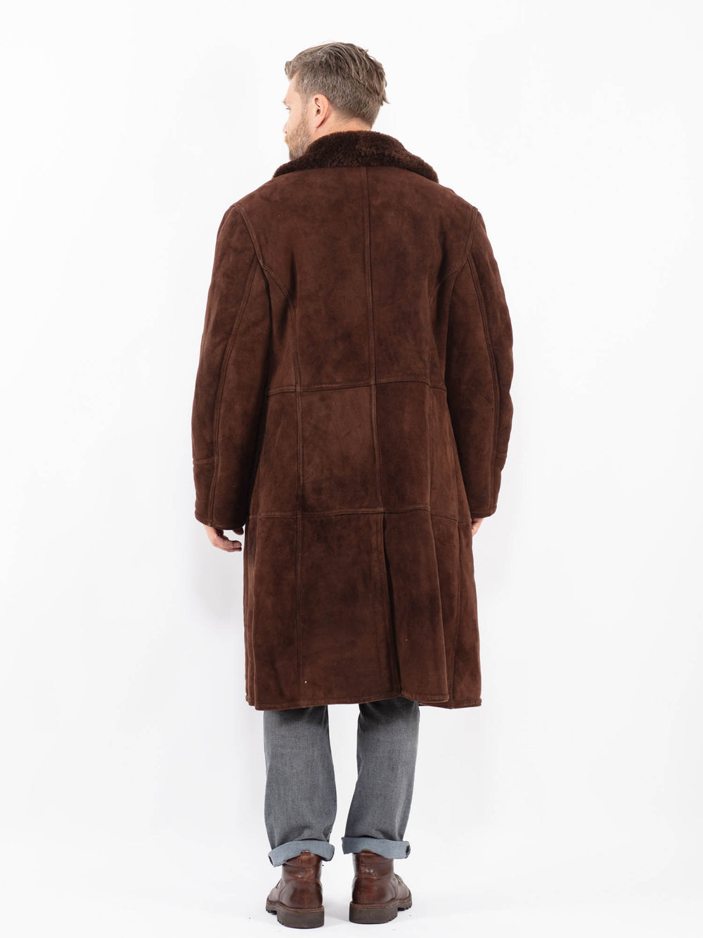 Vintage 70's Men Sheepskin Coat in BrownZ2285