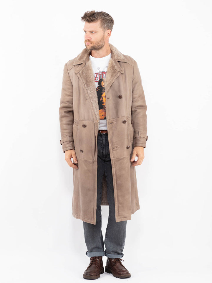 Vintage 70's Men Sheepskin Coat in BeigeZ2287