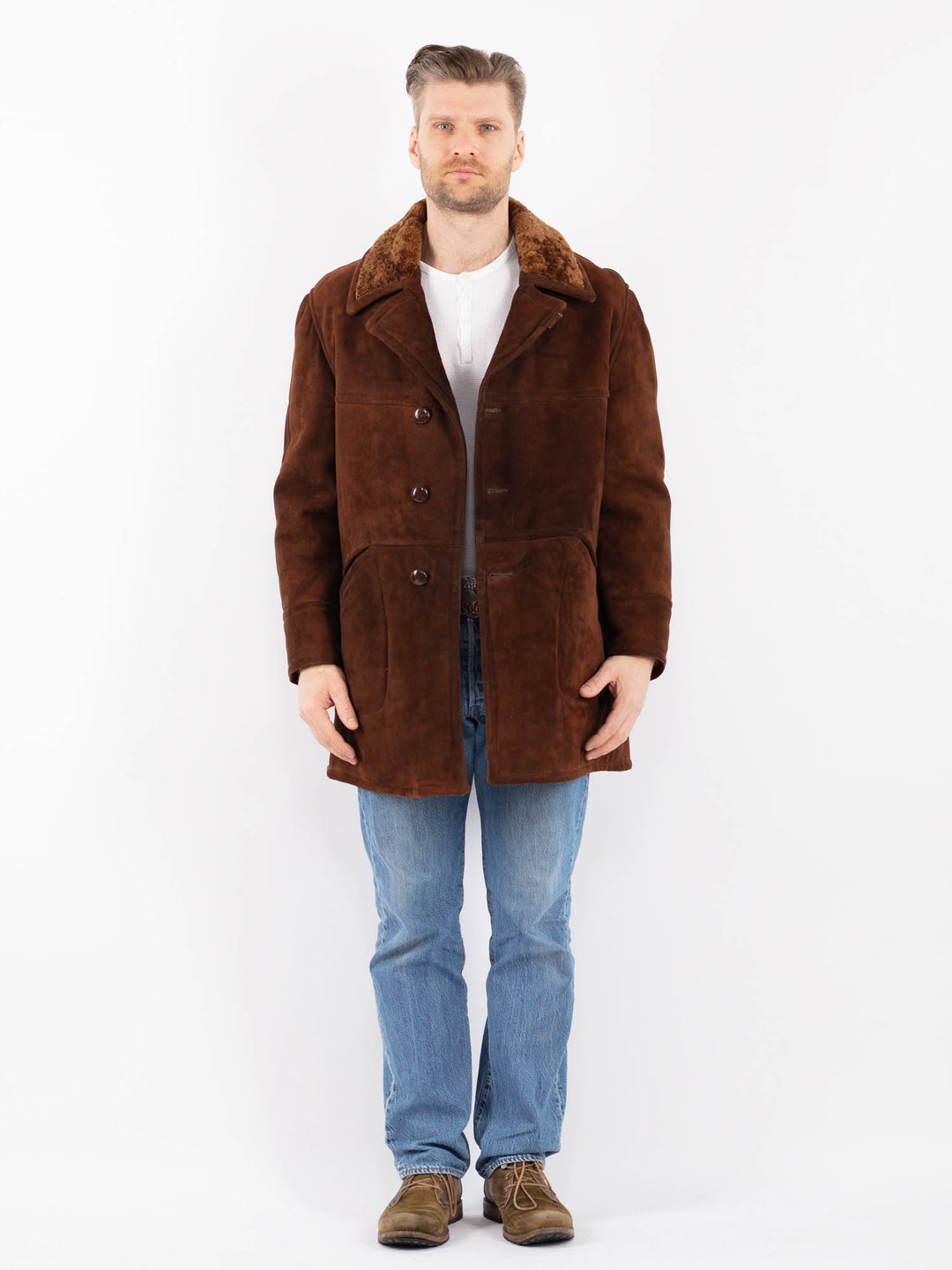 Vintage 70's Men Sheepskin in BrownZ1414