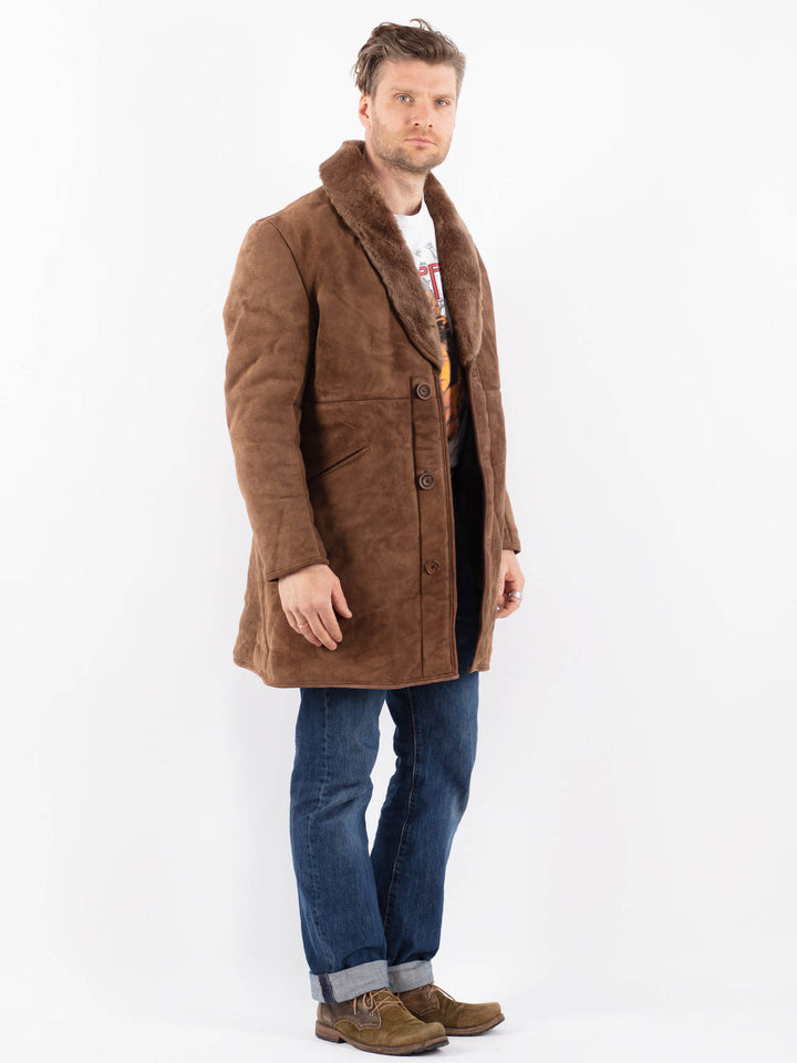 Vintage 70's Men Sheepskin Coat in BeigeZ1522