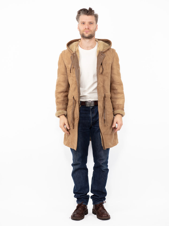 Vintage 70's Men Sheepskin Coat in BeigeZ2556