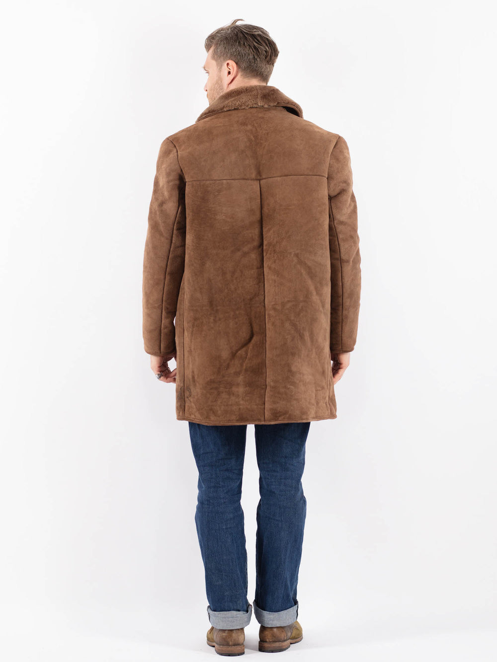 Vintage 70's Men Sheepskin Coat in BeigeZ1522