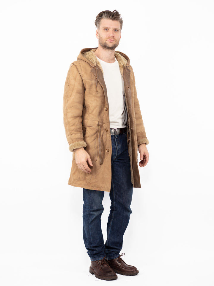 Vintage 70's Men Sheepskin Coat in BeigeZ2556