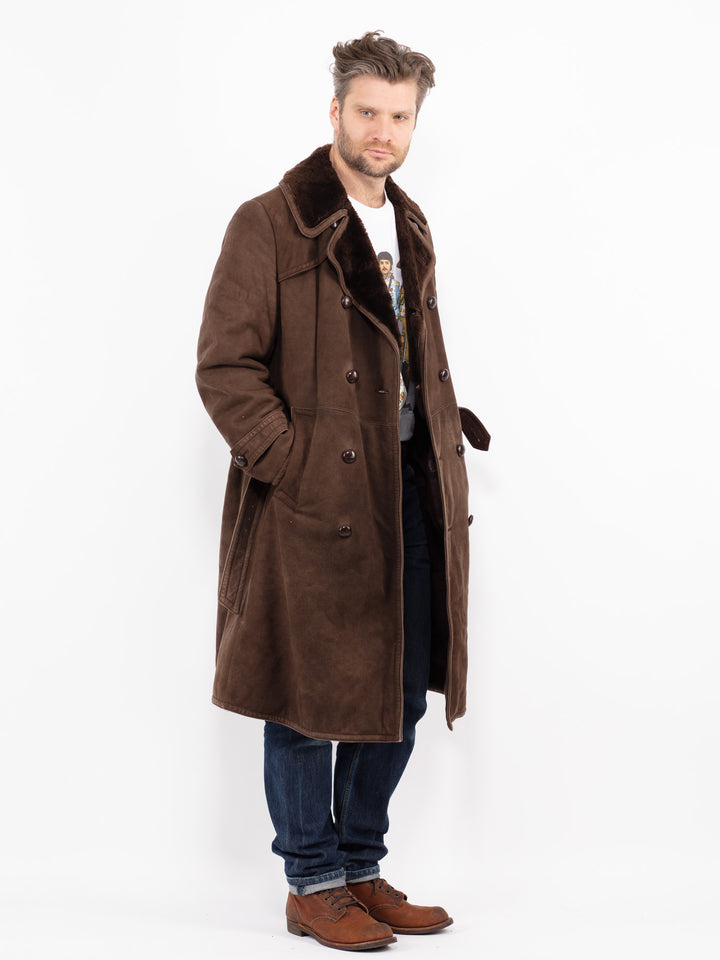 Vintage 70's Men Sheepskin Coat in BrownZ2671