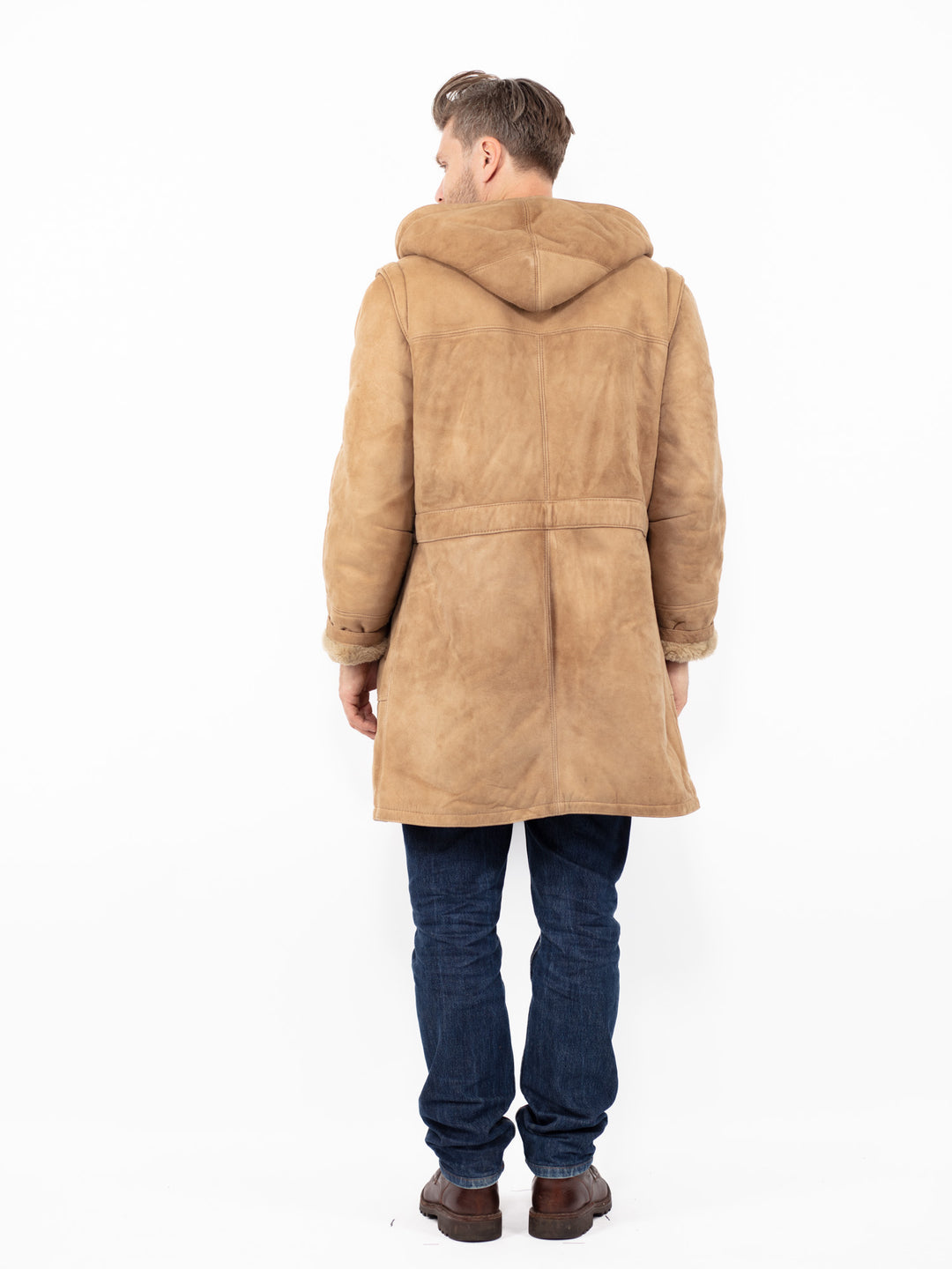 Vintage 70's Men Sheepskin Coat in BeigeZ2556