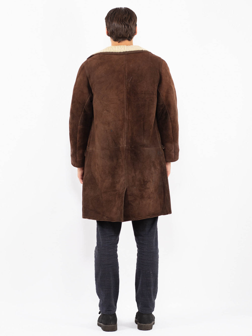 Vintage 70's Men Sheepskin Coat in BrownZ2381