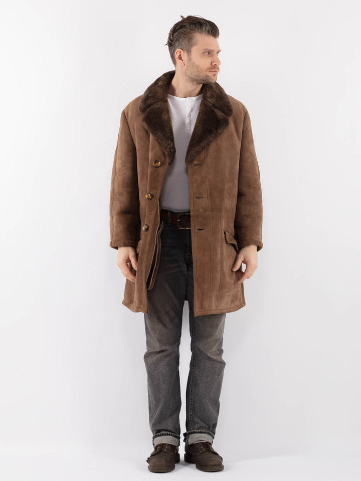 Vintage 70's Men Sheepskin Coat in BeigeZ1123