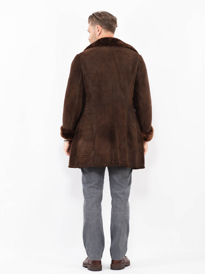 Vintage 70's Men Sheepskin Coat in BrownZ2064