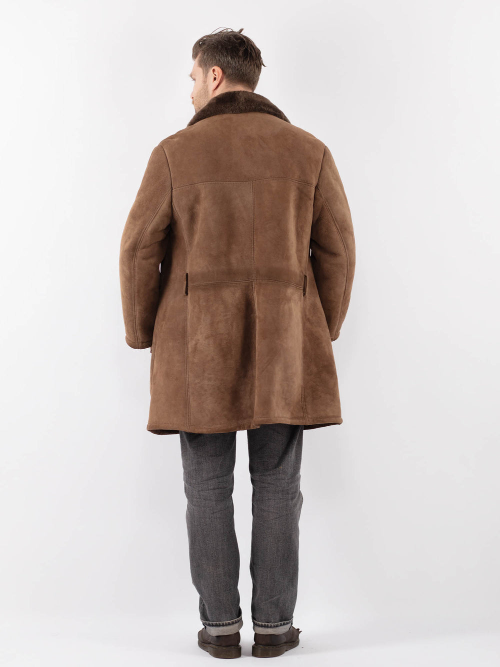 Vintage 70's Men Sheepskin Coat in BeigeZ1123