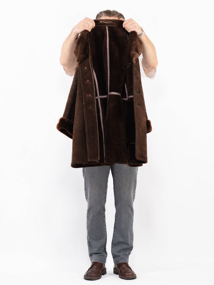 Vintage 70's Men Sheepskin Coat in BrownZ2064