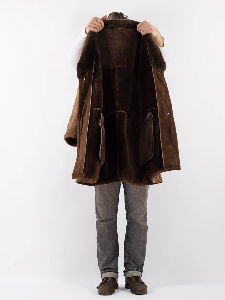 Vintage 70's Men Sheepskin Coat in BeigeZ1123