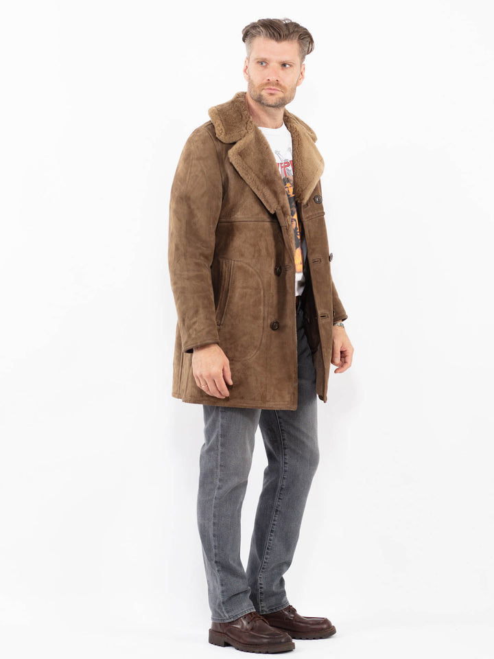 Vintage 70's Men Sheepskin Coat in BeigeZ2066