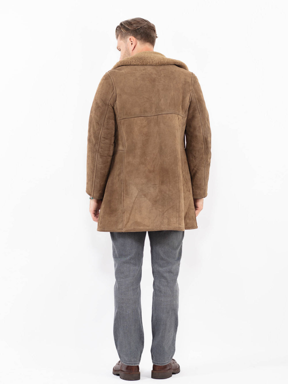 Vintage 70's Men Sheepskin Coat in BeigeZ2066