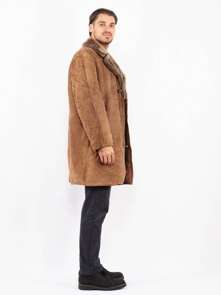 Vintage 70's Men Sheepskin Coat in BrownZ2384