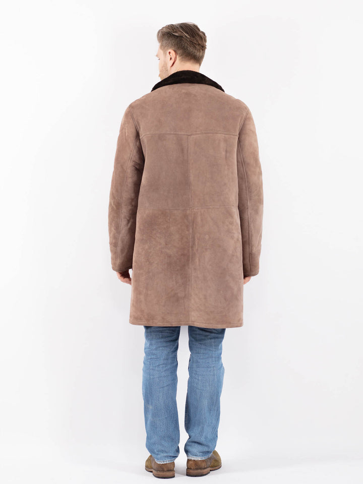 Vintage 70's Men Sheepskin Coat in BeigeZ1416