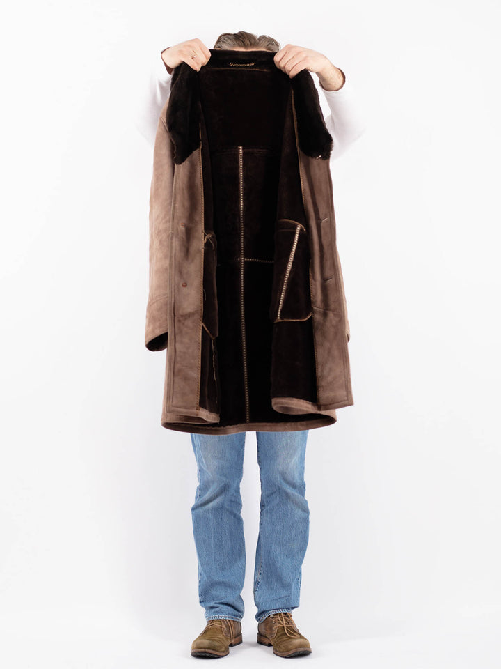 Vintage 70's Men Sheepskin Coat in BeigeZ1416