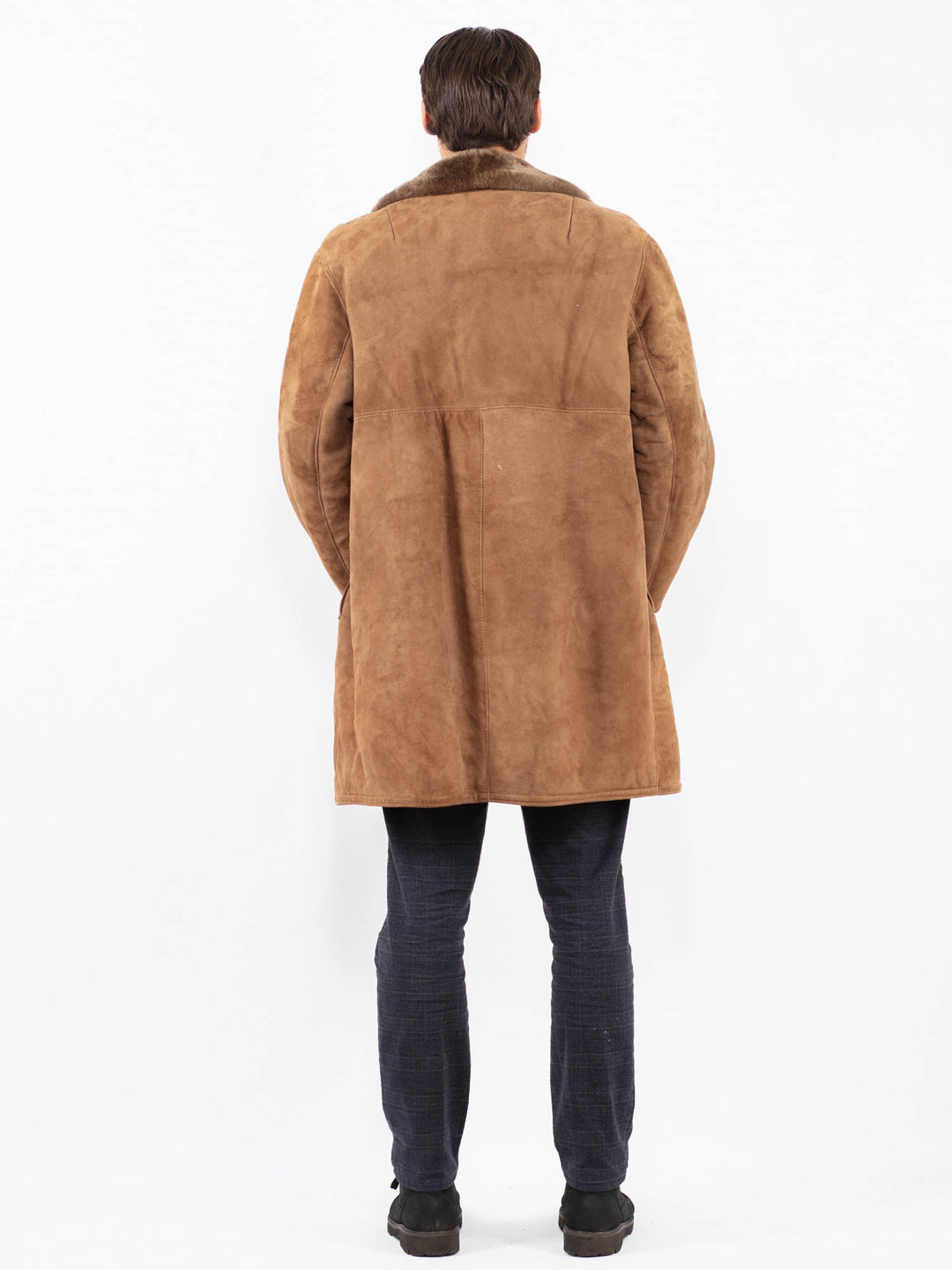 Vintage 70's Men Sheepskin Coat in BrownZ2384