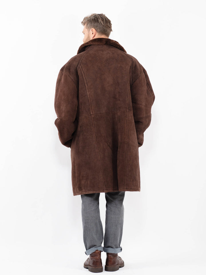 Vintage 70's Men Sheepskin Coat in BrownZ2293