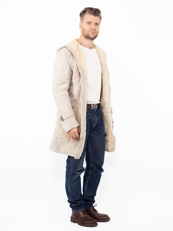 Vintage 70's Men Sheepskin Coat in BeigeZ2558
