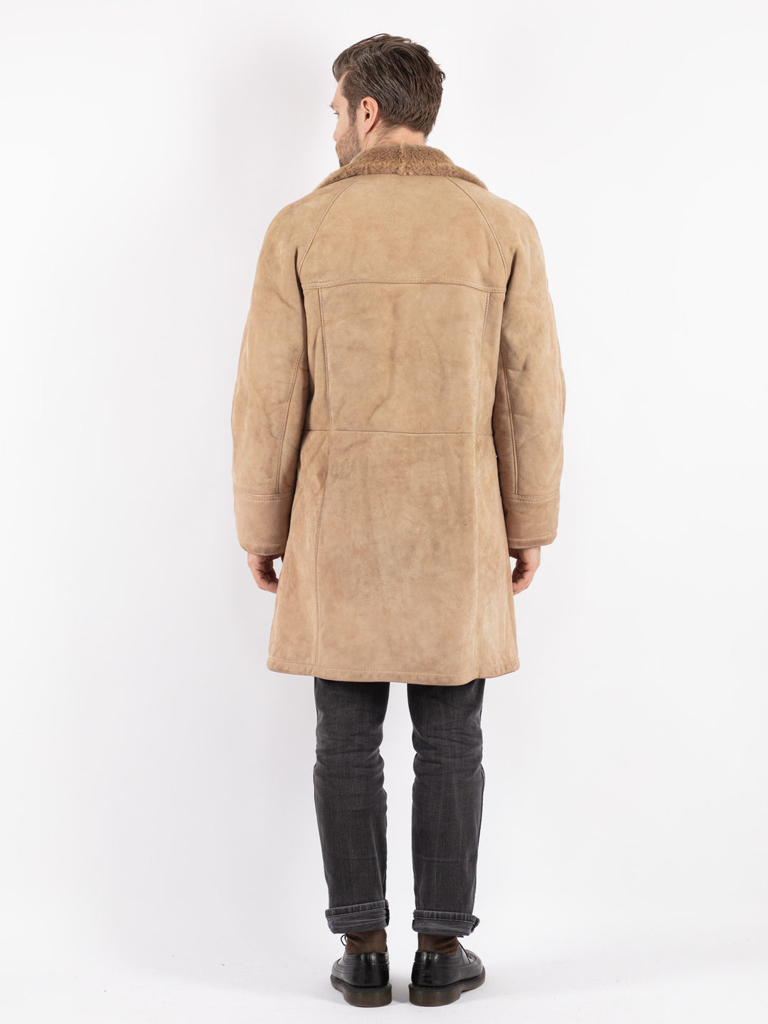 Vintage 70's Men Sheepskin Coat in BeigeZ192