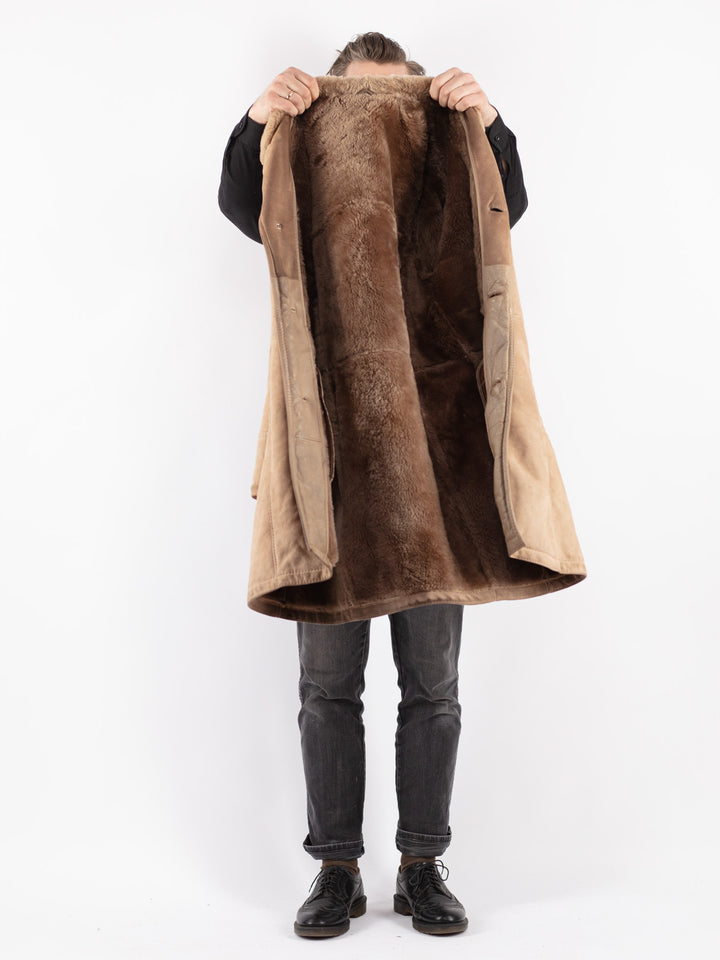 Vintage 70's Men Sheepskin Coat in BeigeZ192