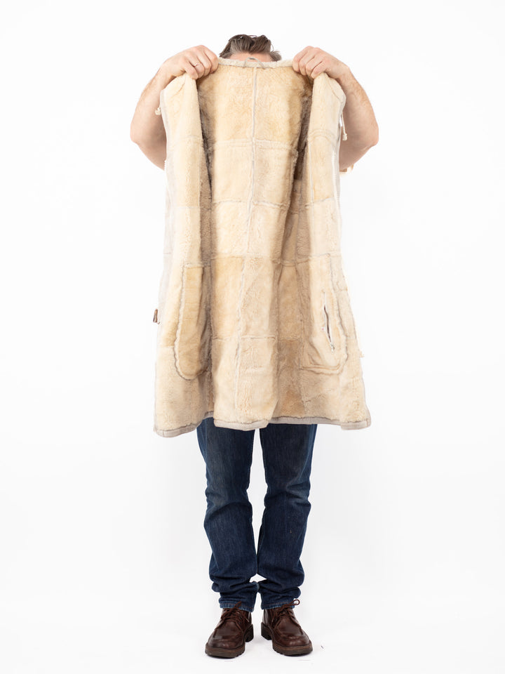 Vintage 70's Men Sheepskin Coat in BeigeZ2558