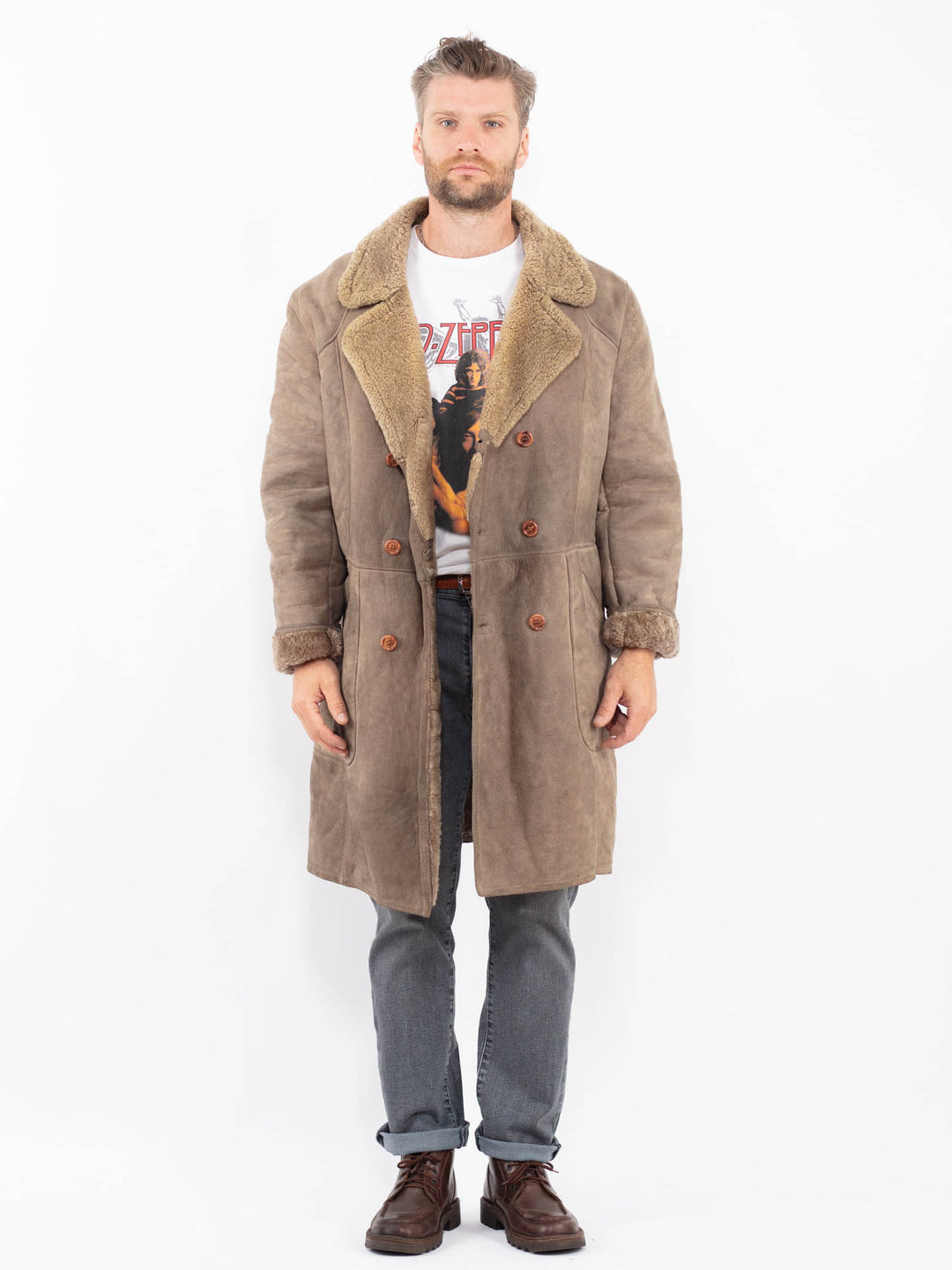 Vintage 70's Men Sheepskin in BeigeZ2294