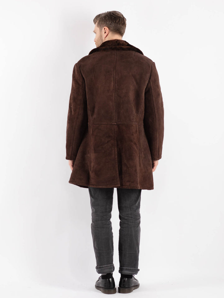 Vintage 70's Men Sheepskin Coat in BrownZ434