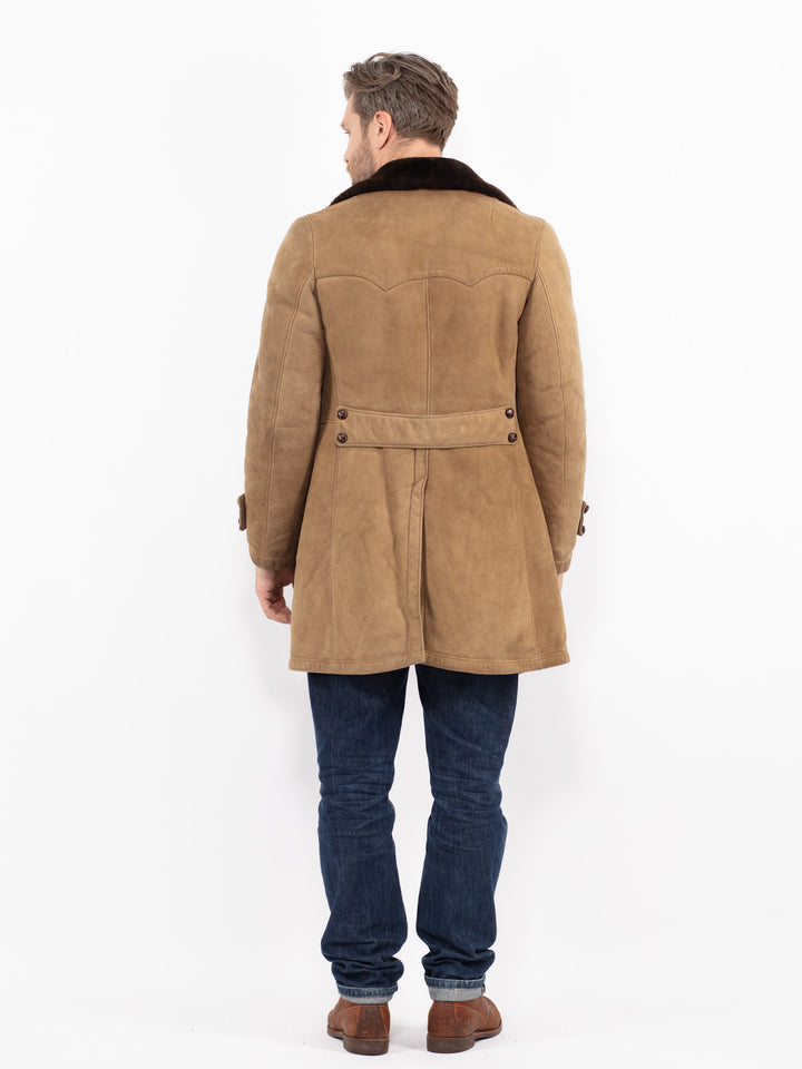 Vintage 70's Men Sheepskin Coat in BeigeZ2676