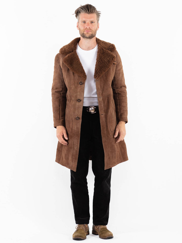 Vintage 70's Men Sheepskin Coat in BrownZ1850