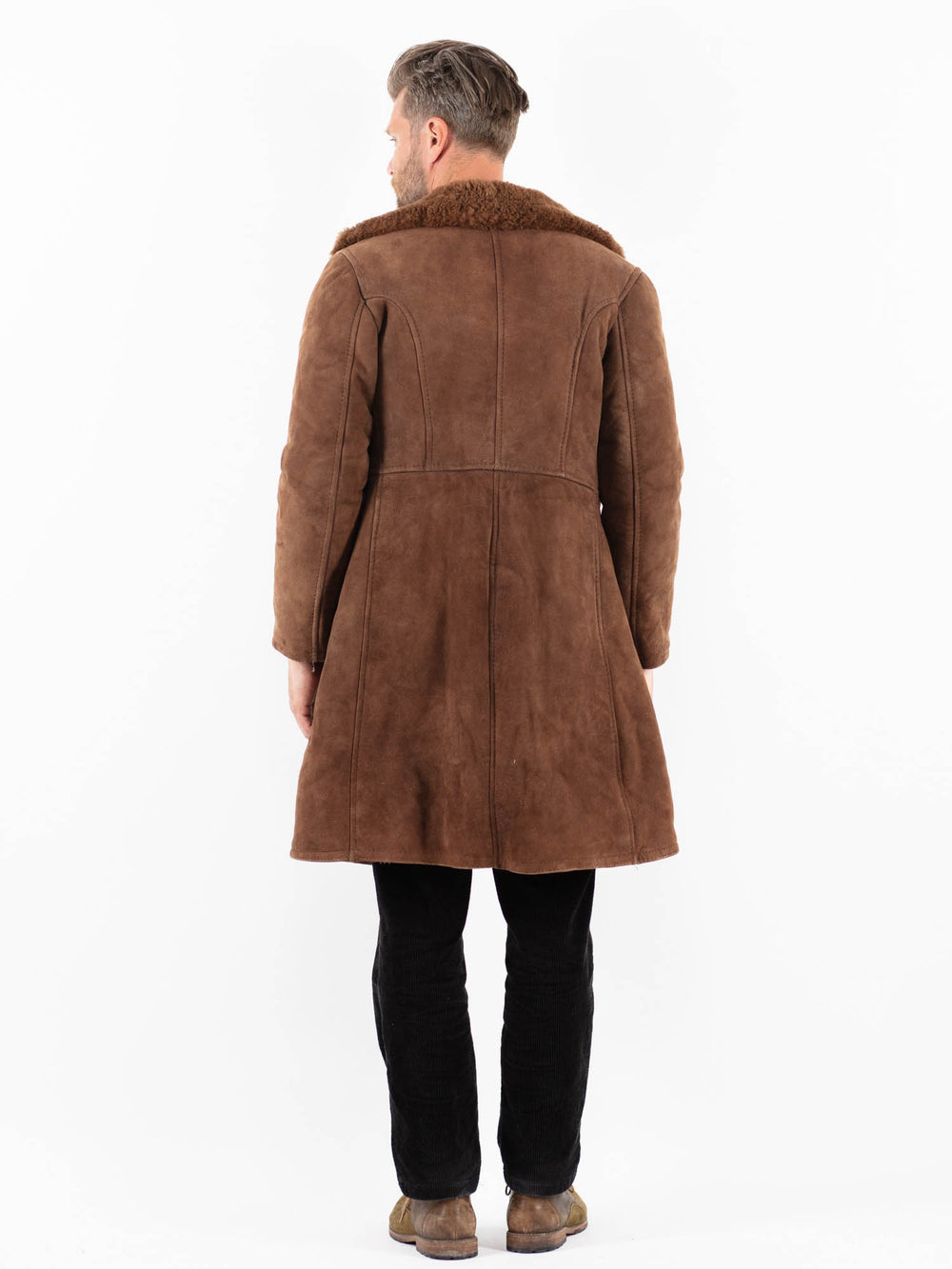 Vintage 70's Men Sheepskin Coat in BrownZ1850