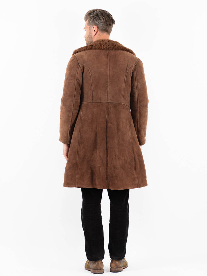Vintage 70's Men Sheepskin Coat in BrownZ1850