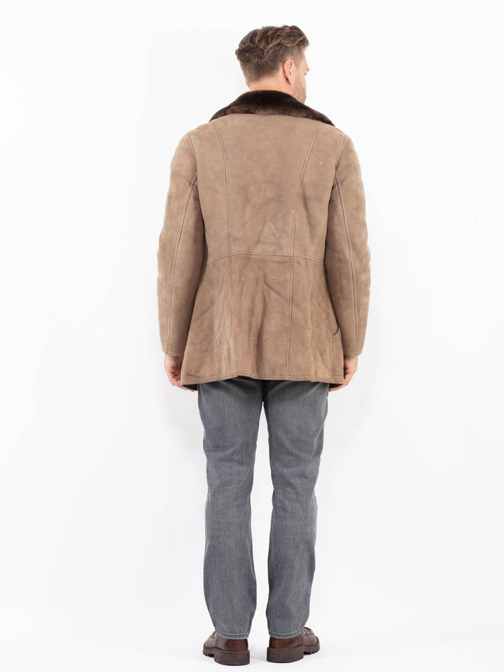 Vintage 70's Men Sheepskin Coat in BeigeZ2076