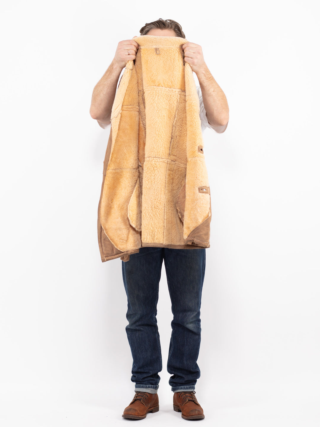 Vintage 70's Men Sheepskin in BrownZ2684