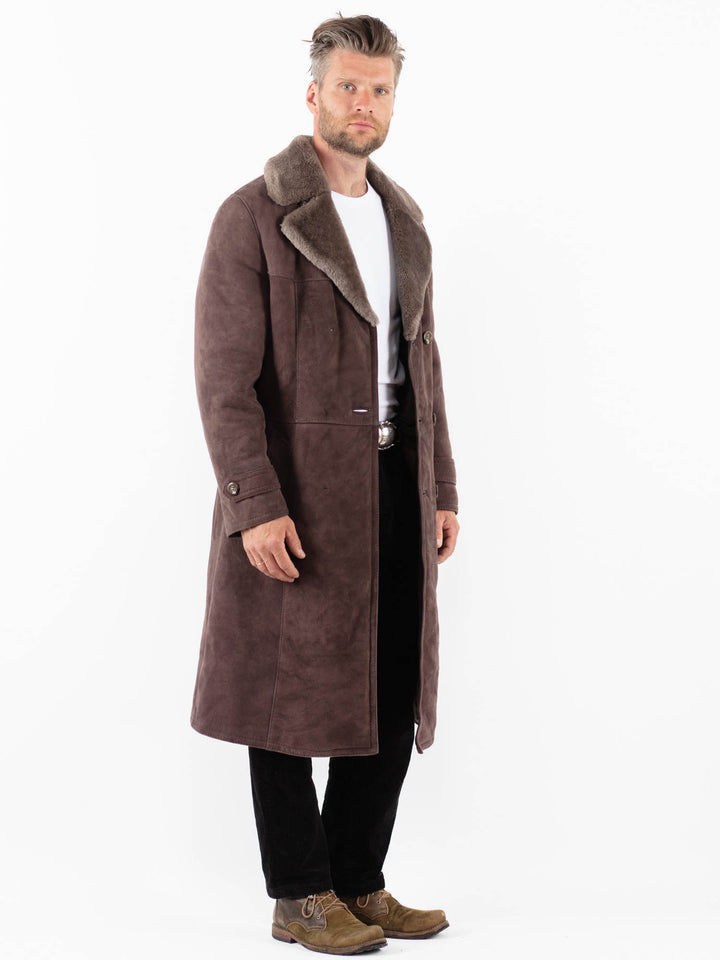 Vintage 70's Men Sheepskin Coat in BrownZ1855