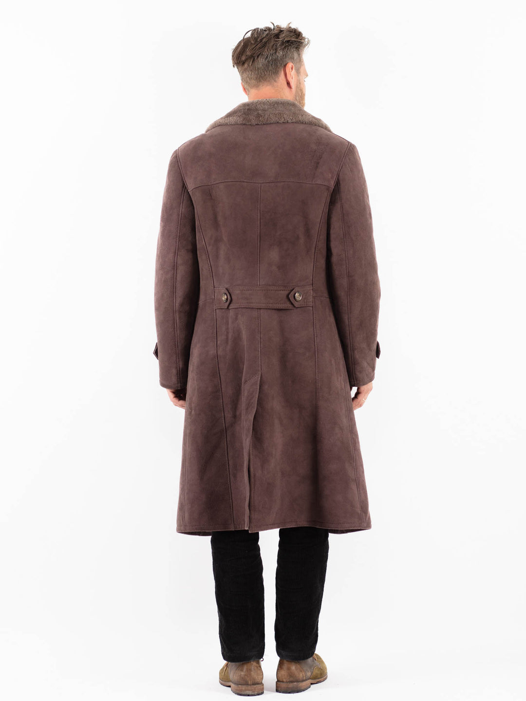 Vintage 70's Men Sheepskin Coat in BrownZ1855