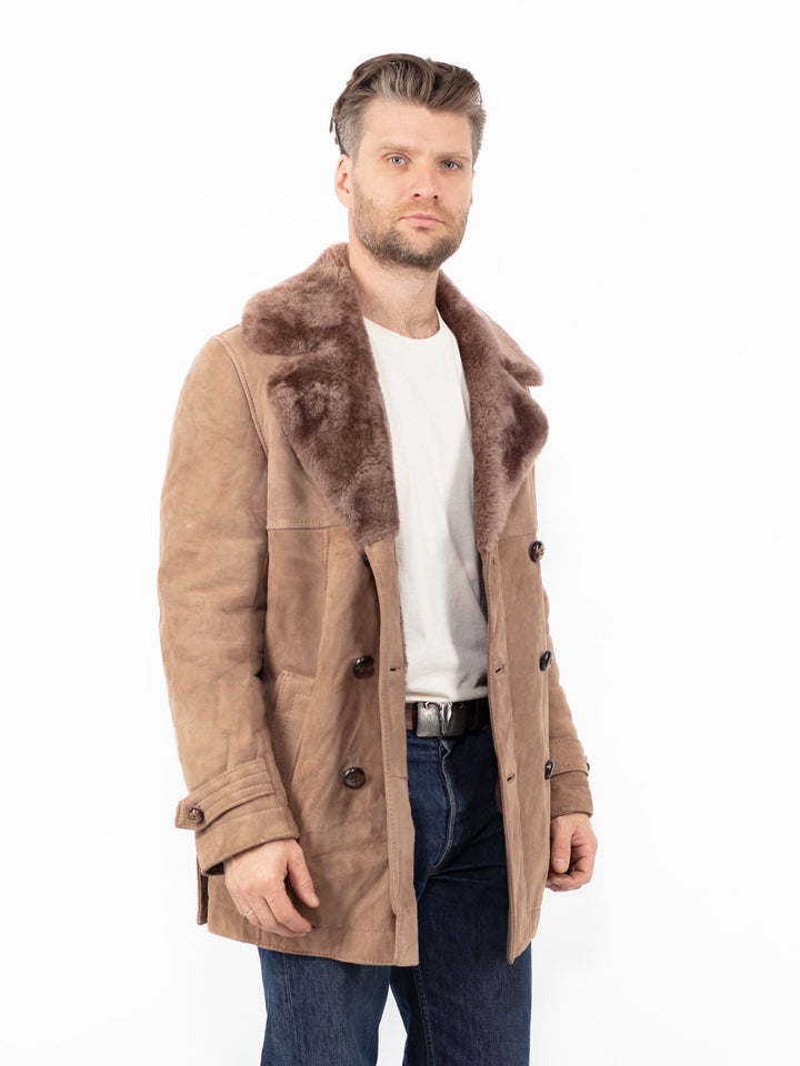Vintage 70's Men Sheepskin Coat in BeigeZ2563