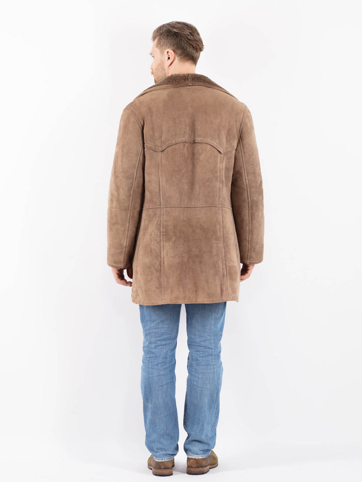 Vintage 70's Men Sheepskin Coat in BeigeZ1421