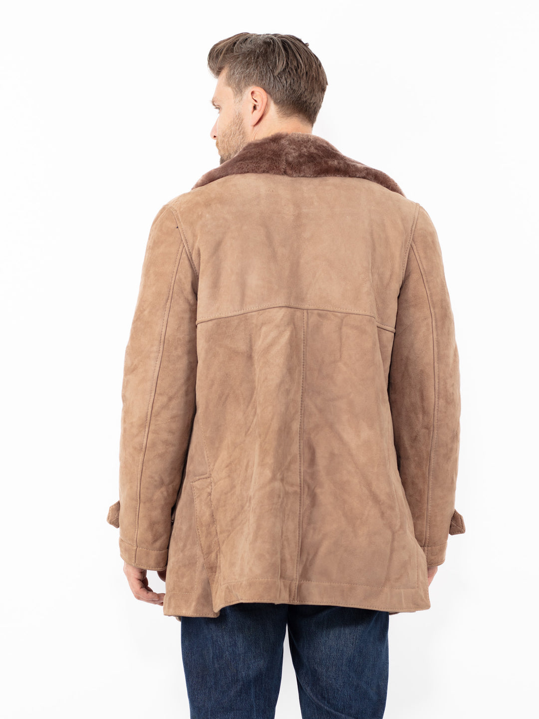 Vintage 70's Men Sheepskin Coat in BeigeZ2563