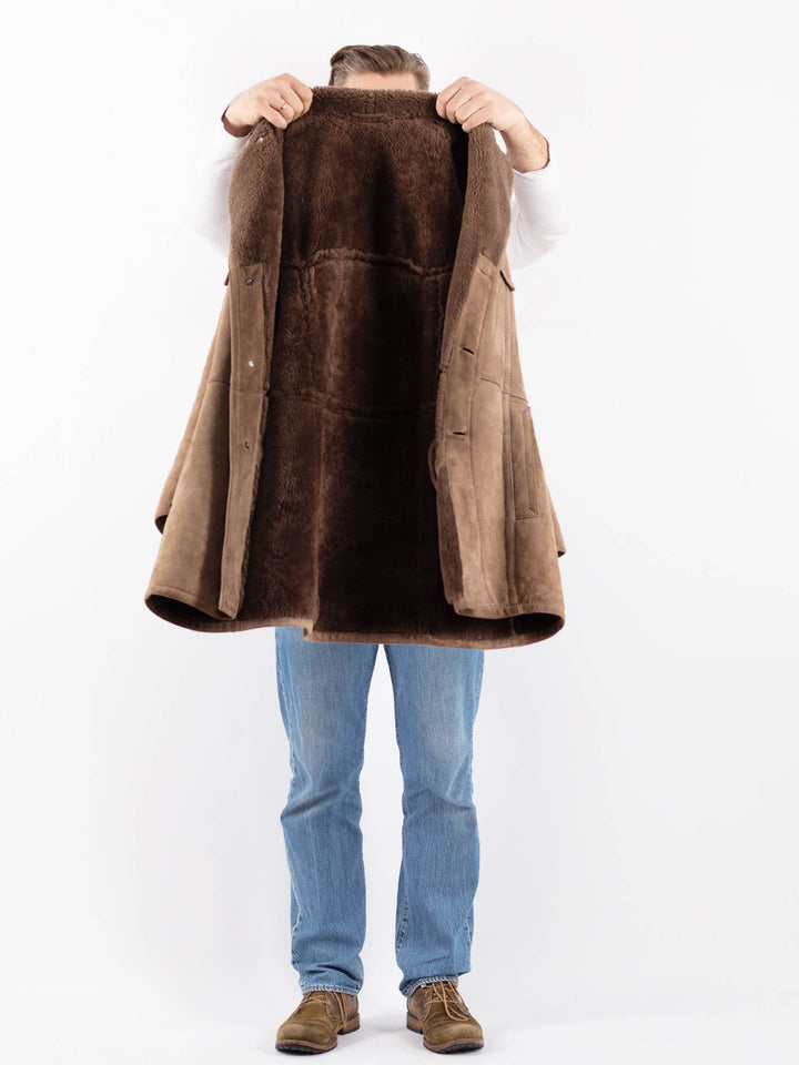 Vintage 70's Men Sheepskin Coat in BeigeZ1421