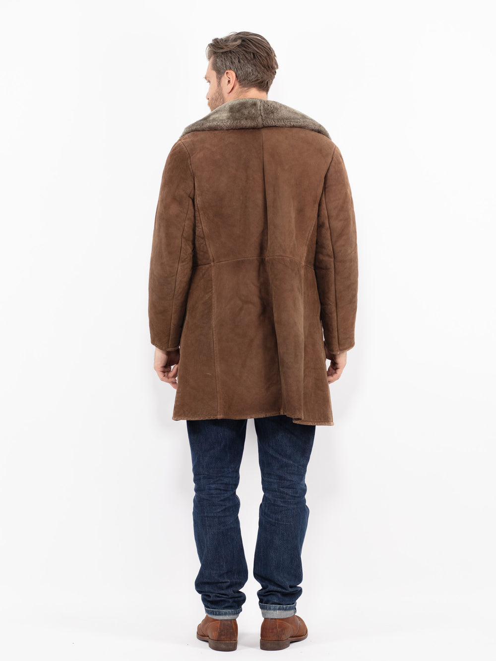Vintage 70's Men Sheepskin Coat in BrownZ2686