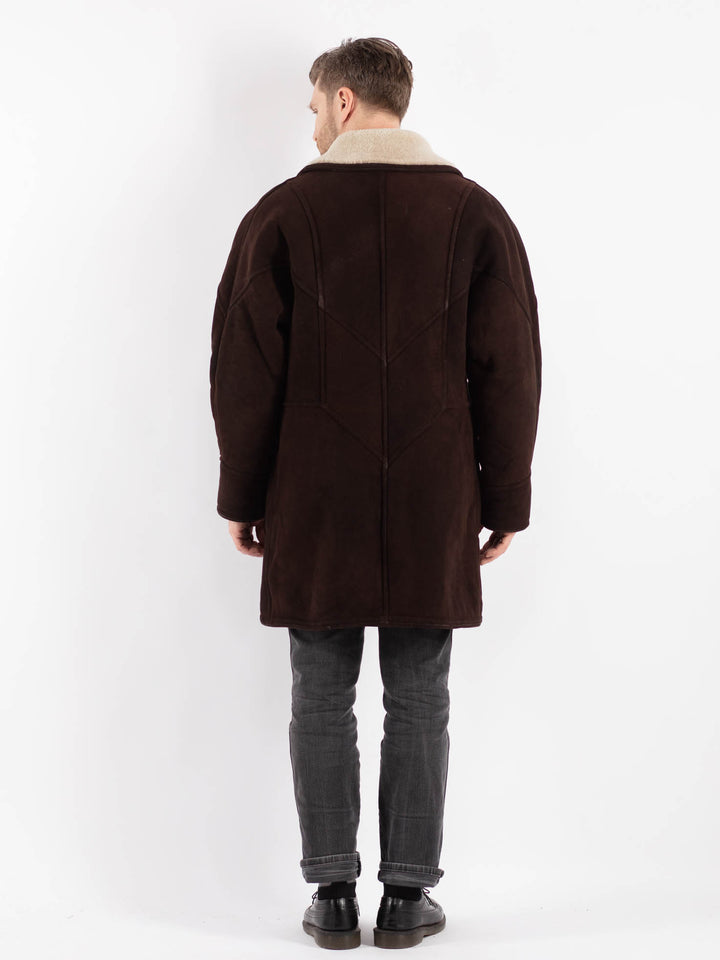 Vintage 70's Men Sheepskin Coat in BrownZ439